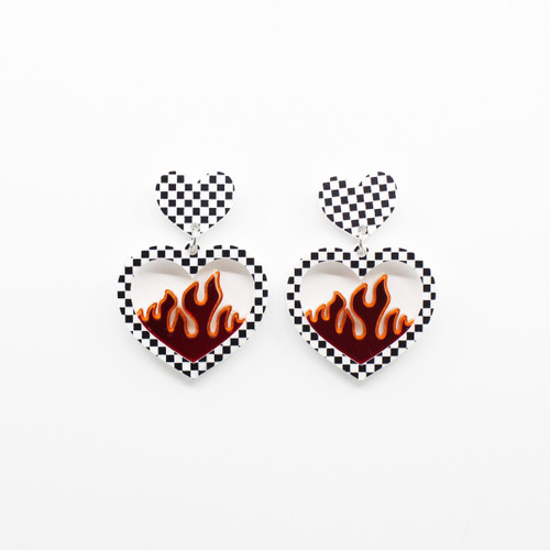 Haus of Dizzy Check Flamezz Earrings