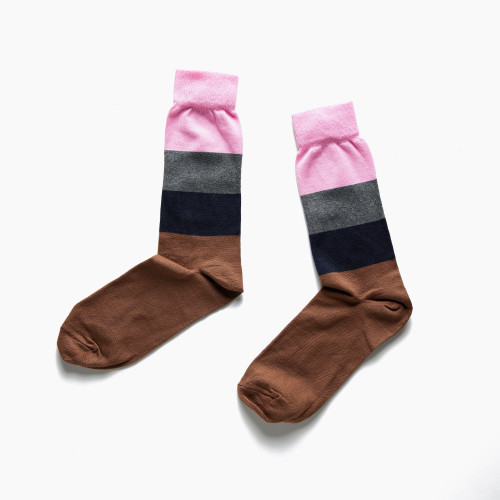 Louise Bourgeois Pink Grey Navy Socks
