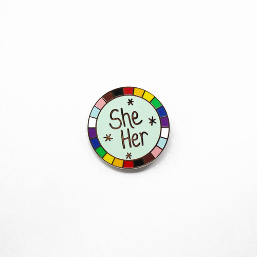 She/Her Pronoun Pin