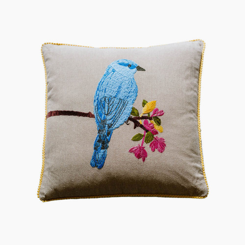 Birdlife Blue Cushion