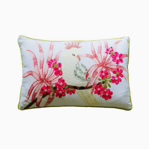 Cockatoo White & Pink Cushion