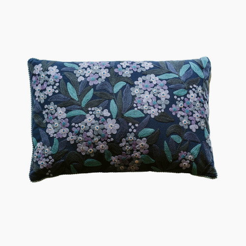 Jungle Flowers Purple Cushion