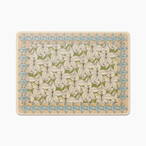 Mucha Green Blue White Floral Pattern Tablemat