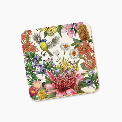 Botanical Blooms Birds Coaster