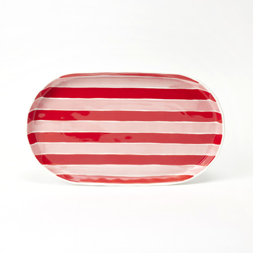 Pink & Red Stripe Platter