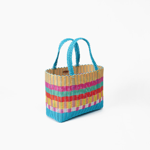 Pāli Small Aqua Striped Mira Bag