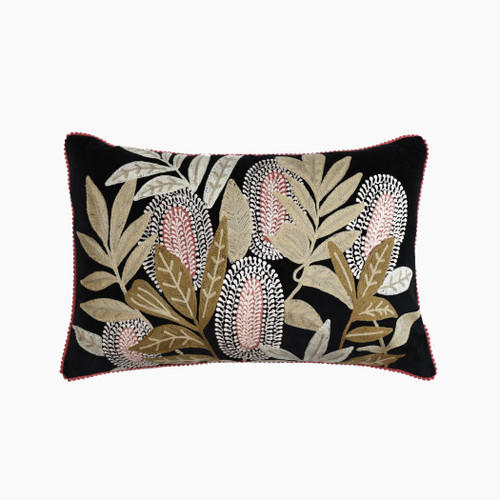 Ruby Star Black Banksia Cushion