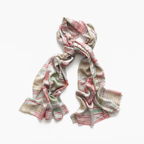 Random Lines Wool Scarf