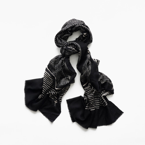 Mono Stripes Wool Scarf