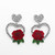 Haus of Dizzy Amy Leopard Rose Heart Earrings