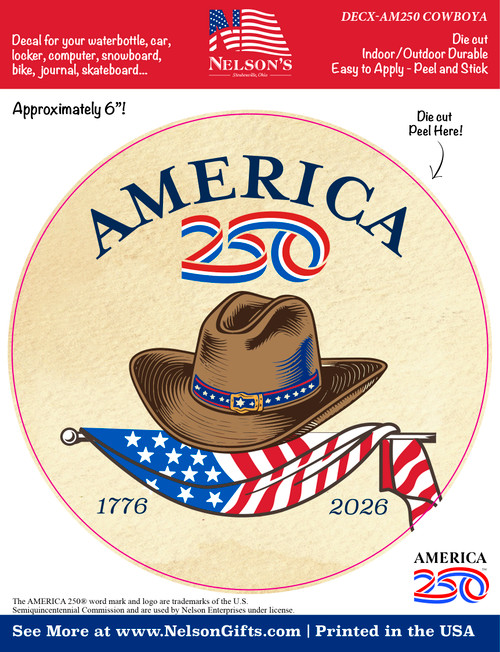America 250 Cowboy Hat Decal