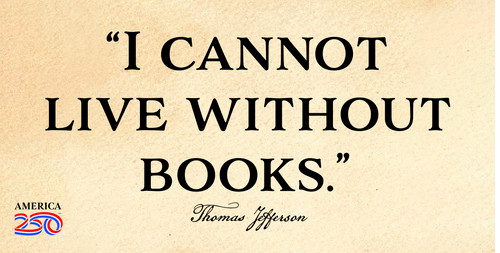 Thomas Jefferson Quote "I cannot live without books” Bumper Sticker