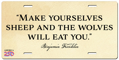 "Make Yourselves Sheep" License Plate