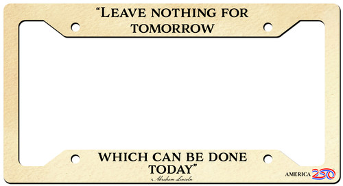 "Leave Nothing" License Plate Frame