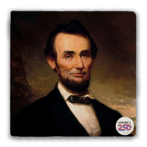 Abraham Lincoln Tumbled Stone Coaster