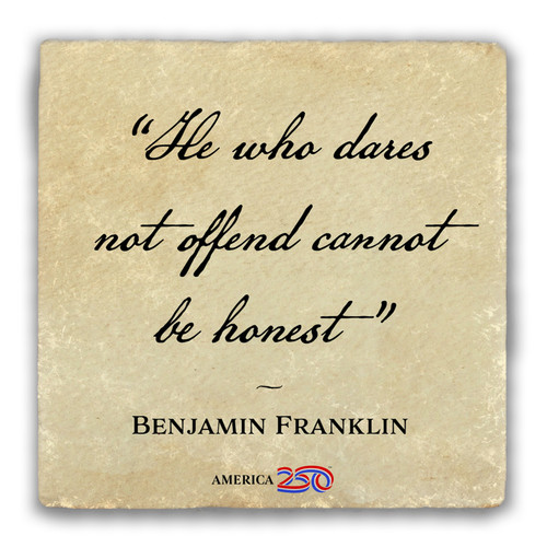 "He Who Dares Not Offend" Tumbled Stone Coaster