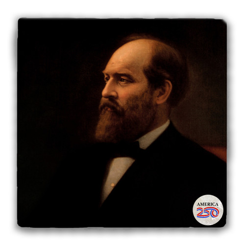 James A. Garfield Tumbled Stone Coaster