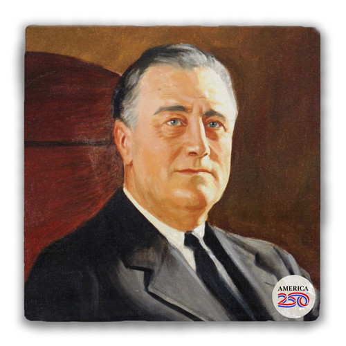 Franklin D. Roosevelt Tumbled Stone Coaster