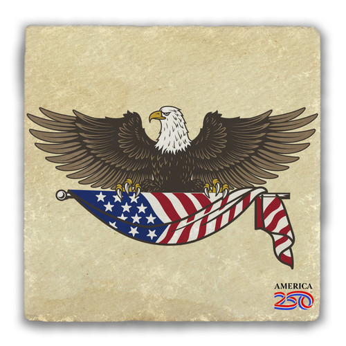 Bald Eagle Tumbled Stone Coaster