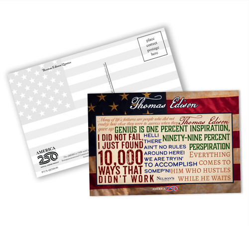 Thomas Edison Quotes Postcard