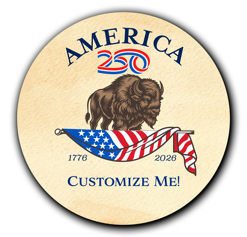 Personalized America250™ Buffalo Magnet Round