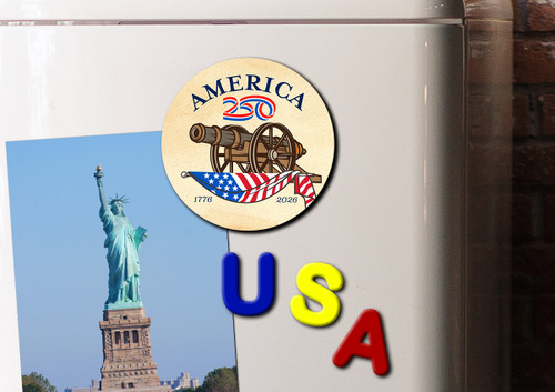 America250™ Cannon Magnet Round
