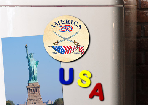 America250™ Sword Magnet Round