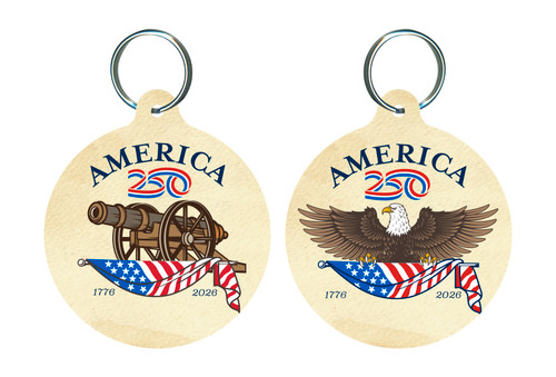 America250™ Cannon Round Keychain