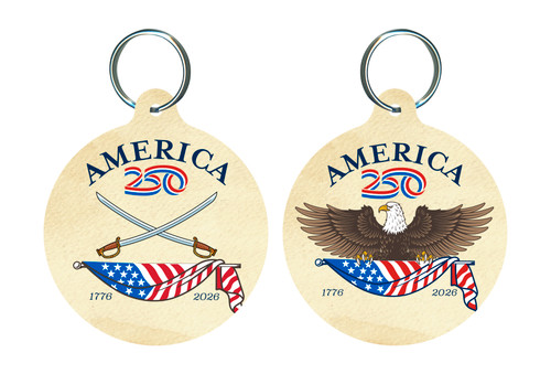 America250™ Sword Round Keychain