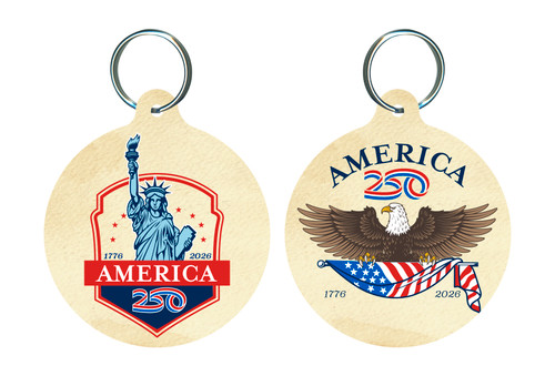 America250™ Statue of Liberty Round Keychain