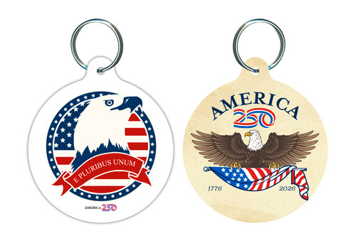 "E Pluribus Unum" Round Keychain