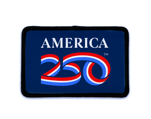 America250™ Iron-On Rectangle Patch - Blue