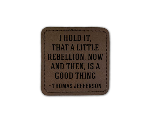 "I Hold it" Iron-On Square Leather Patch