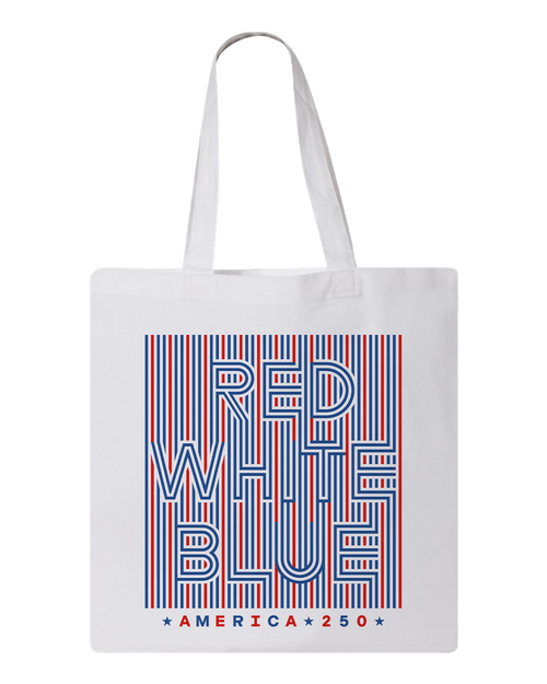 America 250 Red, White, and Blue Tote Bag