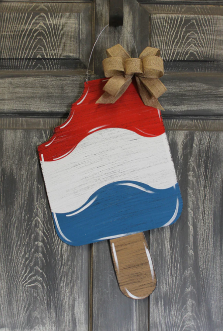 Red White and Blue Popsicle Door Hanger