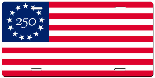 250 Flag License Plate