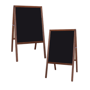 Marquee Easel (stained hardwood) Two Black Chalkboards