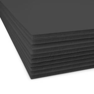 9" x 12" Double-Sided Total Black Foam Board, 3/16" Thick – Pack of 10