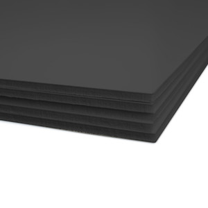 24" x 36" Double-Sided Total Black Foam Board, 3/16" Thick – Pack of 5