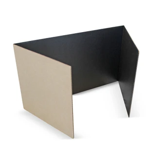 18" x 48" Black Corrugated Study Carrel - Pack of 24