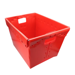 Red Plastic Storage Postal Tote - 4 Pack