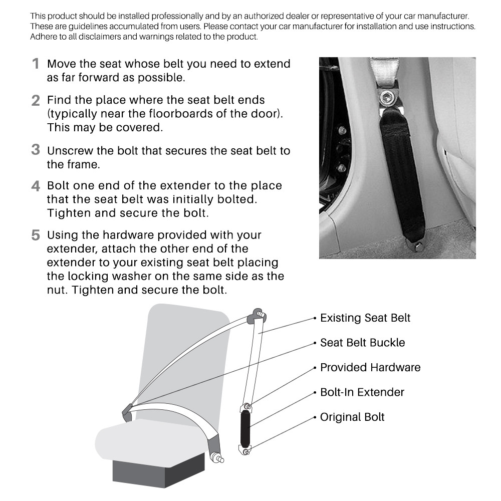 Boltin Permanent Car Seat Belt Extender