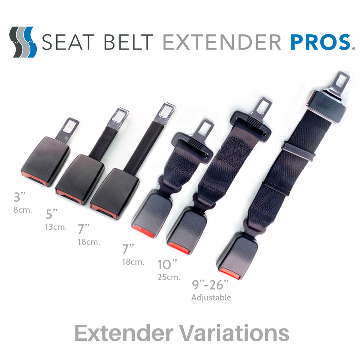 - Buckle Up to Drive Safely Rigid 3 Seat Belt Extenders Type A, 7/8 Wide Tongue E-Mark Safety Certified 