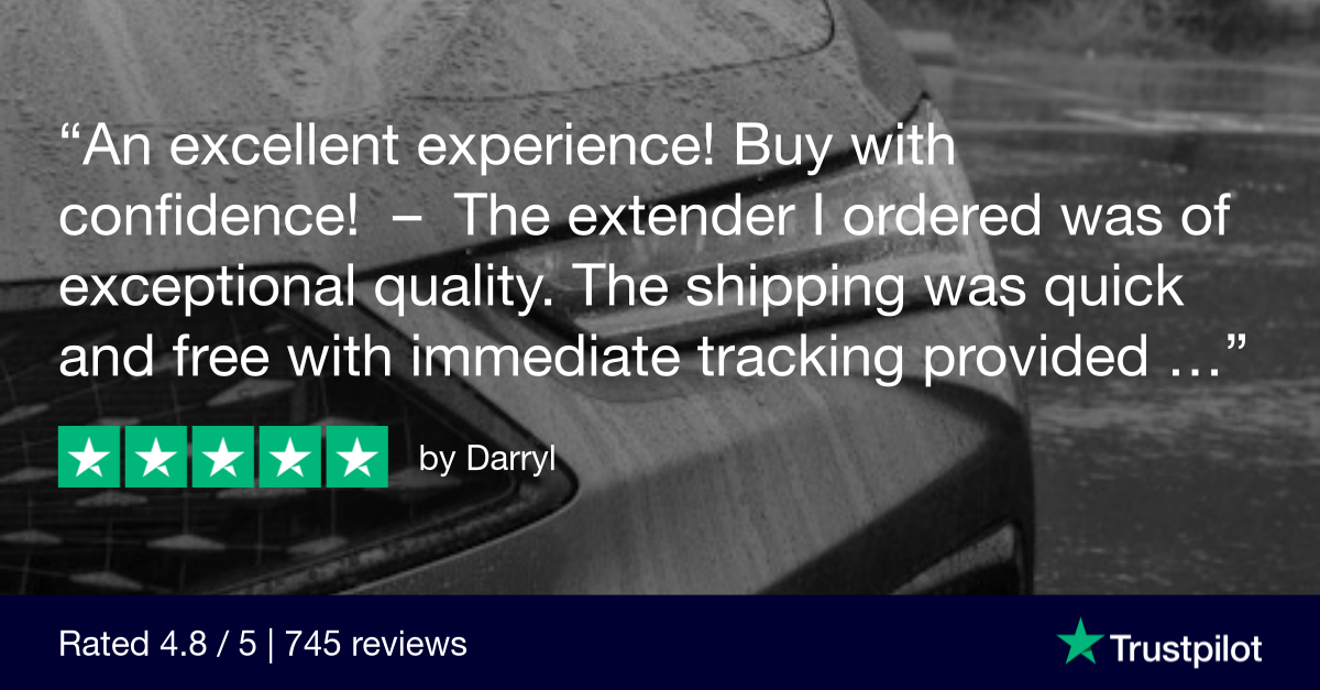 Trustpilot Review that says, An excellent experience! Buy with confidence! - The extender I ordered was of exceptional quality. The shipping was quick and free with immediate tracking provided