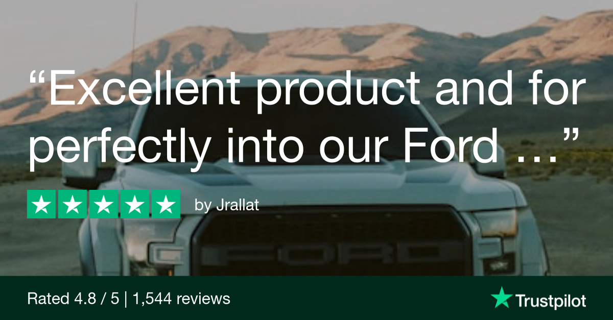 Trustpilot Review that says, Excellent product and fot perfectly into our Ford escape.