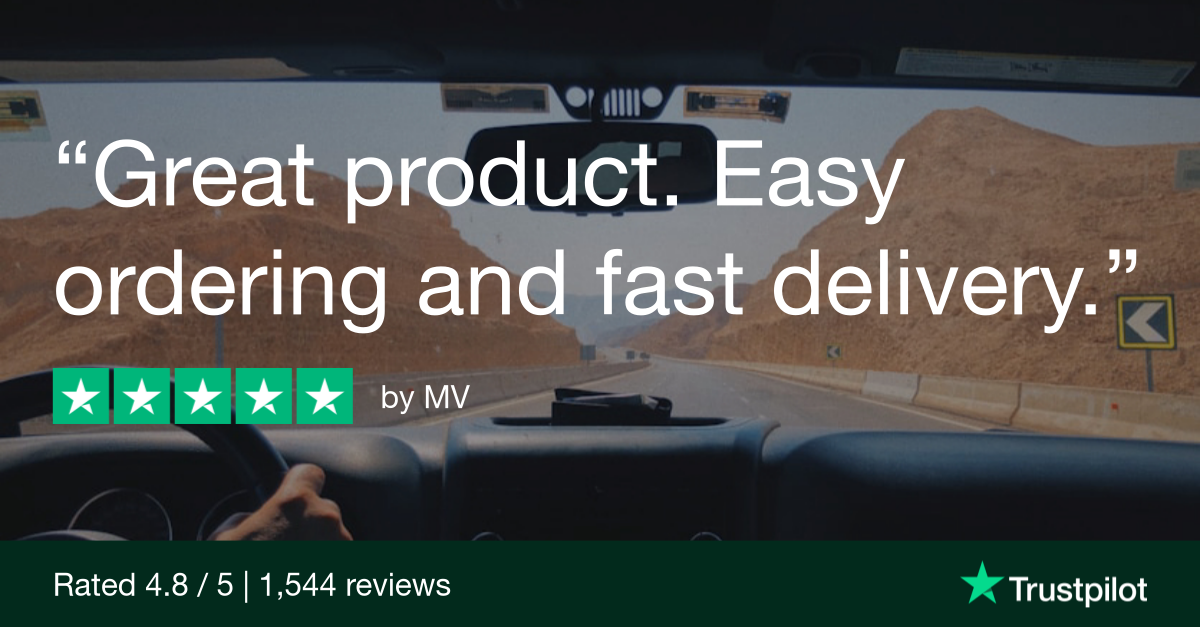 Trustpilot Review that says, Great product. Easy ordering and fast delivery.