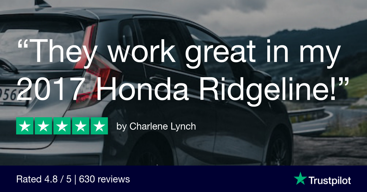 Trustpilot Review that says, They work great in my 2017 Honda Ridgeline.