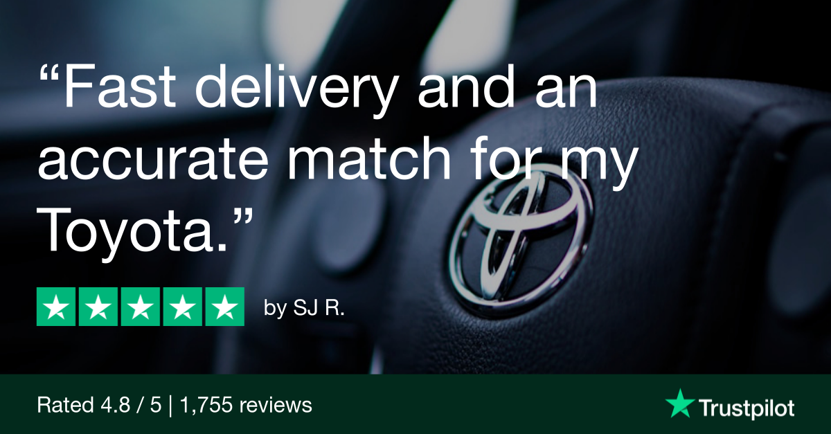 Trustpilot Review that says, Fast delivery and an accurate match for my Toyota.