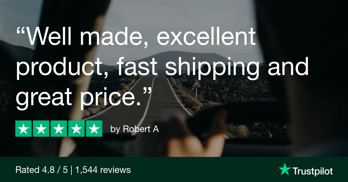 Trustpilot Review that says, Well made, excellent product, fast shipping and great price.