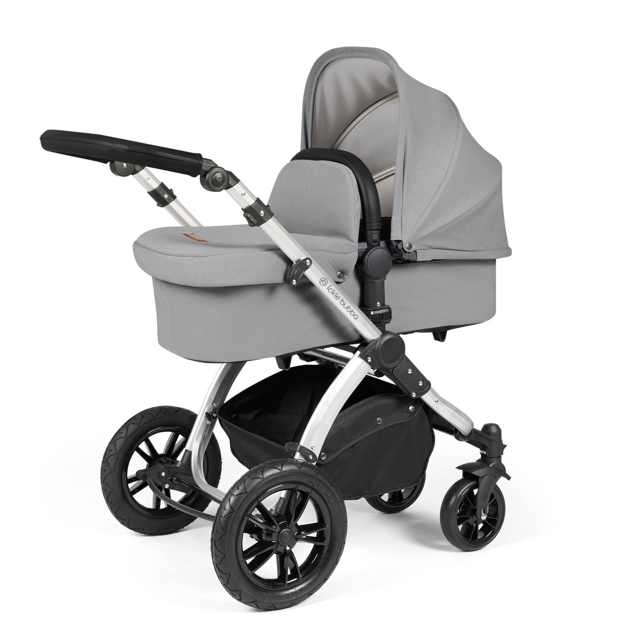 Ickle Bubba Stomp Luxe 3in1 Pearl Grey Silver (choose handle colour)